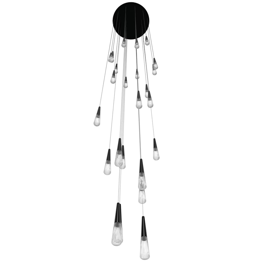 Avenue Lighting Encino 25 Light 30" Wide LED Crystal Multi Light Pendant with Clear Crystal Shades