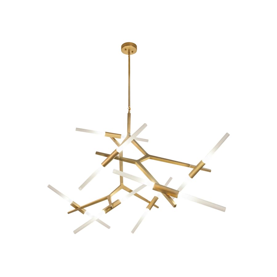 Avenue Lighting San Vicente Blvd. 14 Light 66" Wide LED Abstract Chandelier with Frosted Glass Shades