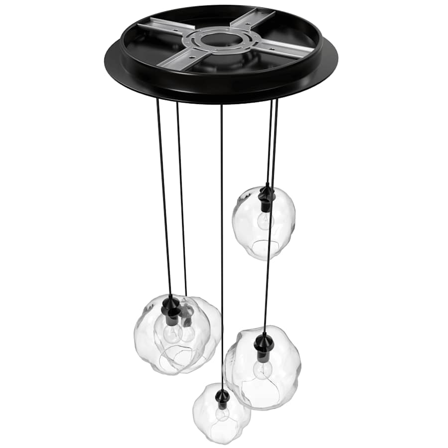 Avenue Lighting Sonoma Ave. 5 Light 28" Wide Multi Light Pendant with Water Glass Shades