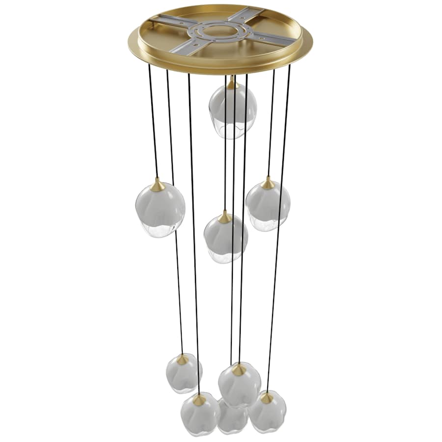 Avenue Lighting Sonoma Ave. 9 Light 37" Wide Multi Light Pendant with White/Clear Glass Shades