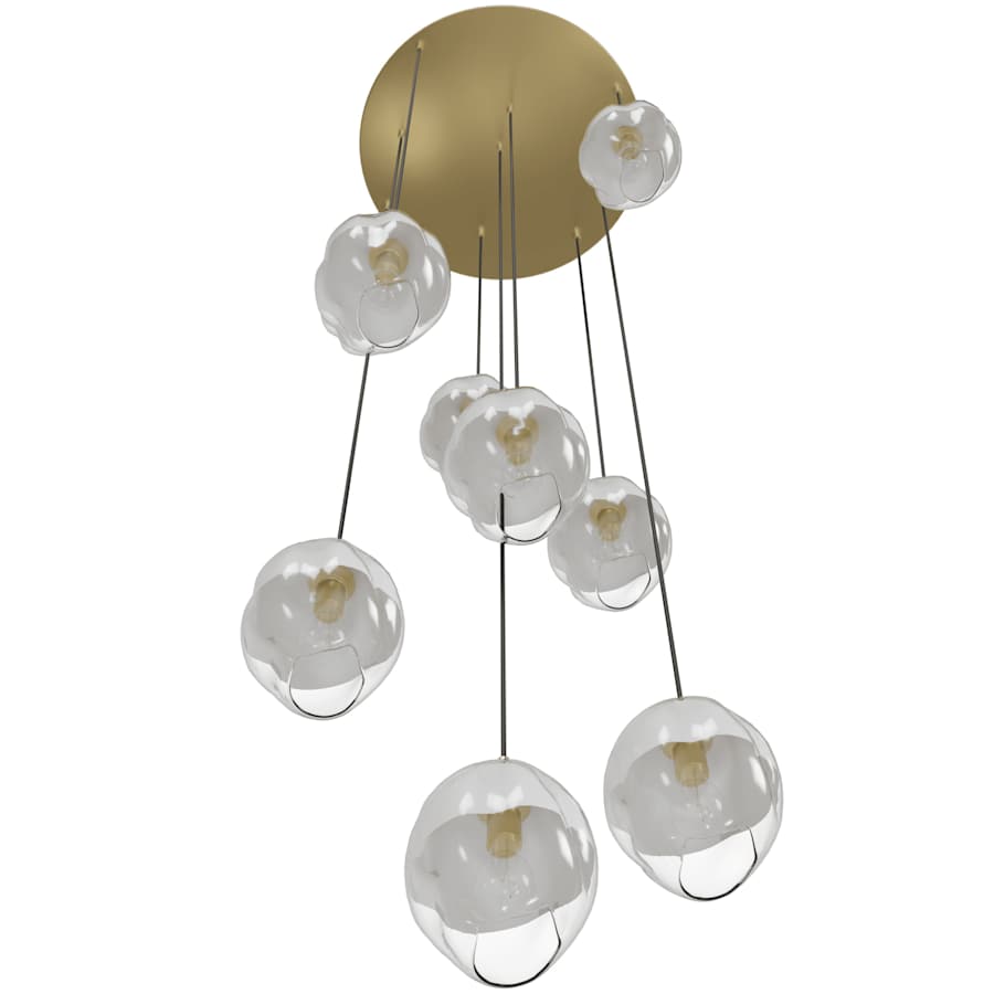 Avenue Lighting Sonoma Ave. 9 Light 37" Wide Multi Light Pendant with White/Clear Glass Shades