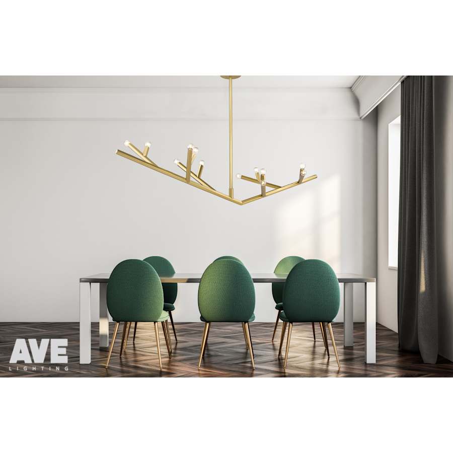 Avenue Lighting The Oaks 12 Light 71" Wide Abstract Chandelier