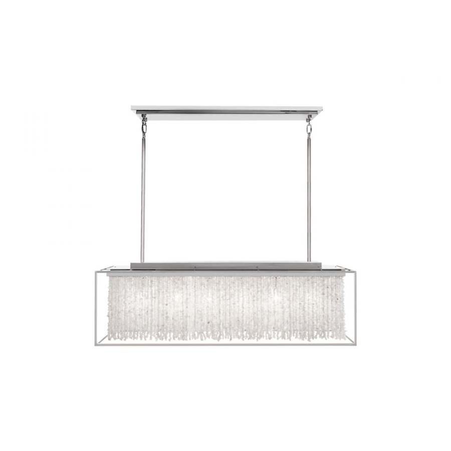 Avenue Lighting Soho 6 Light 48" Wide Linear Chandelier with Draped Moonstone Shade