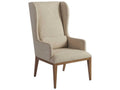 Newport Upholstered Host Wing Chair in Sandstone Finish