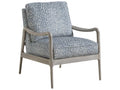 Leblanc Upholstered Accent Chair Blue Fabric with Shell Finish