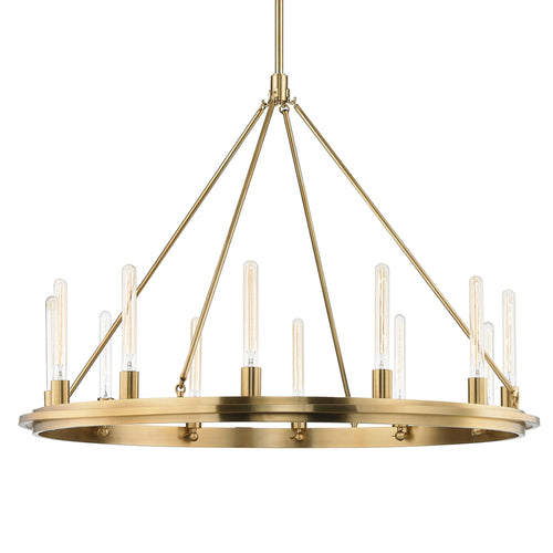 Chambers 12-Light Chandelier in Aged Brass 45L x 45W x 33.75H