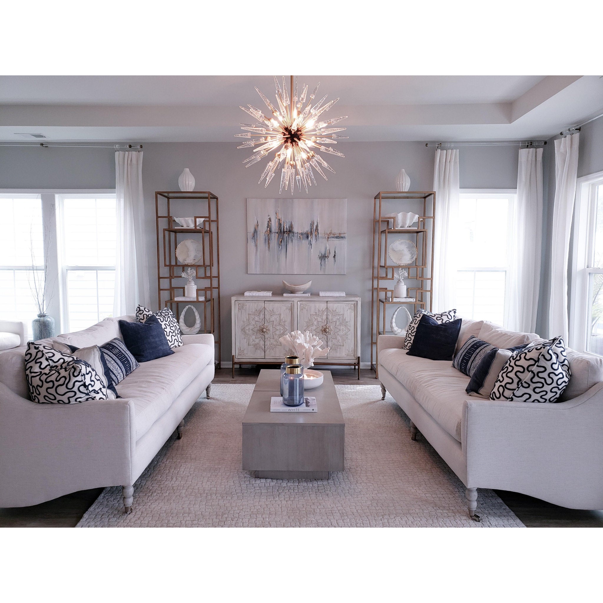 Sparta 12-Light Chandelier in Aged Brass 32L x 32W x 32H