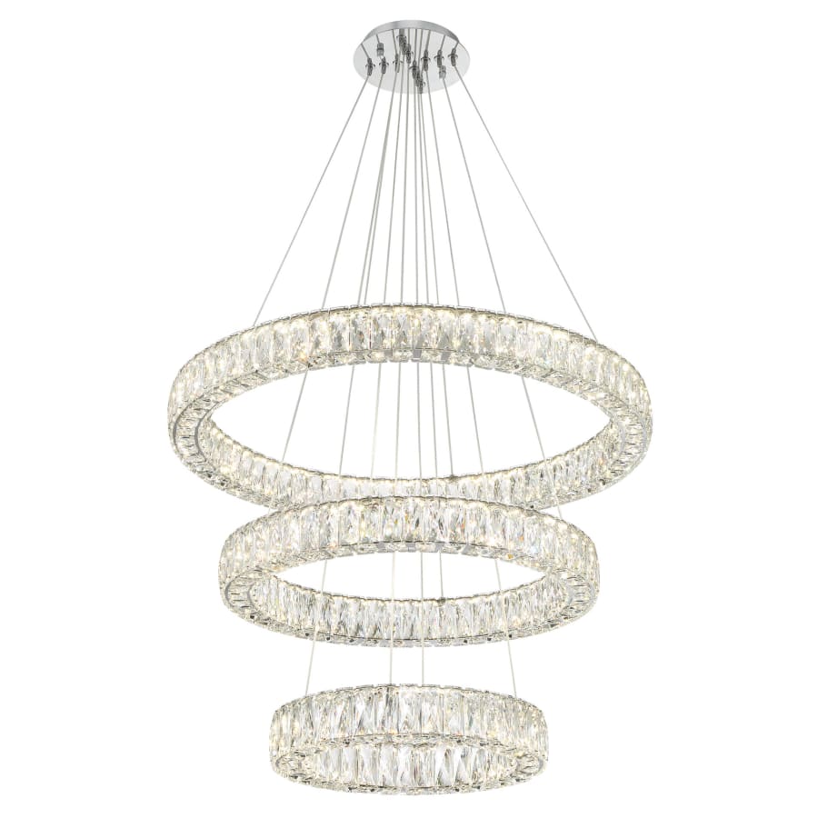 Bellevue 32" Wide LED Crystal Ring Chandelier