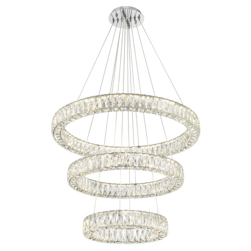 Bellevue 32" Wide LED Crystal Ring Chandelier