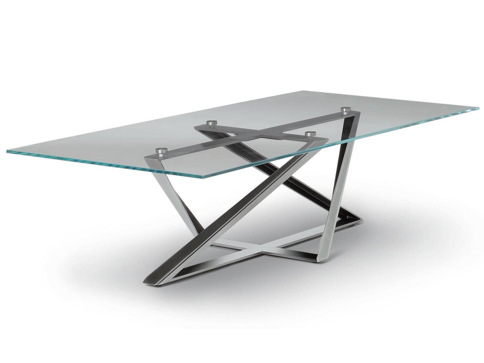 Millennium Rectangle Coffee Table in Natural Silver and Clear Glass