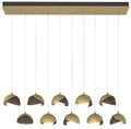 Brooklyn 44.5" Brass & Bronze Rectangular Long 2-Shade Pendant