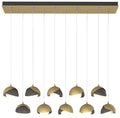 Brooklyn 44.5" Brass & Dark Smoke Rectangular Long 2-Shade Pendant