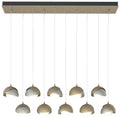 Brooklyn 44.5" Gold & Sterling Rectangular Long 2-Shade Pendant