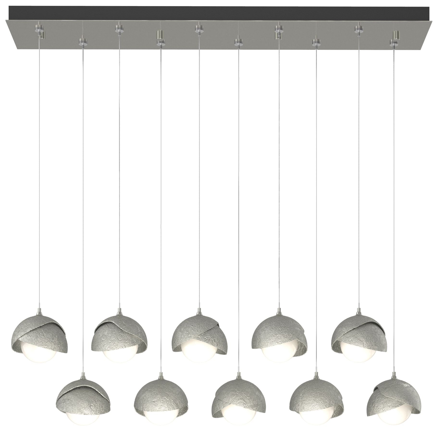 Brooklyn 44.5" Sterling & Sterling Rectangular Long 2-Shade Pendan