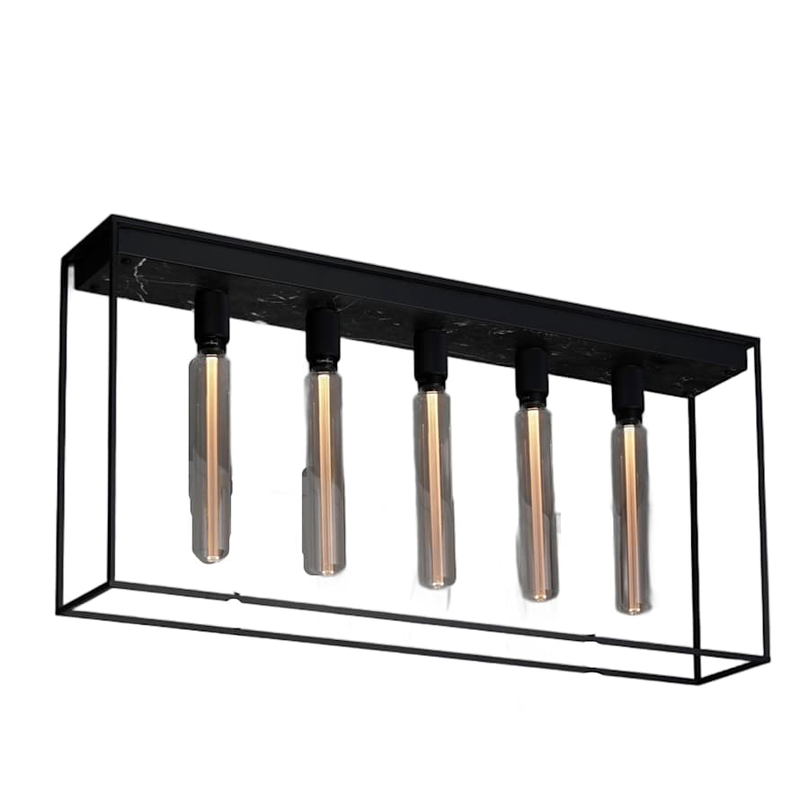 Buster + Punch Caged 5 Light 44" Wide Linear Chandelier