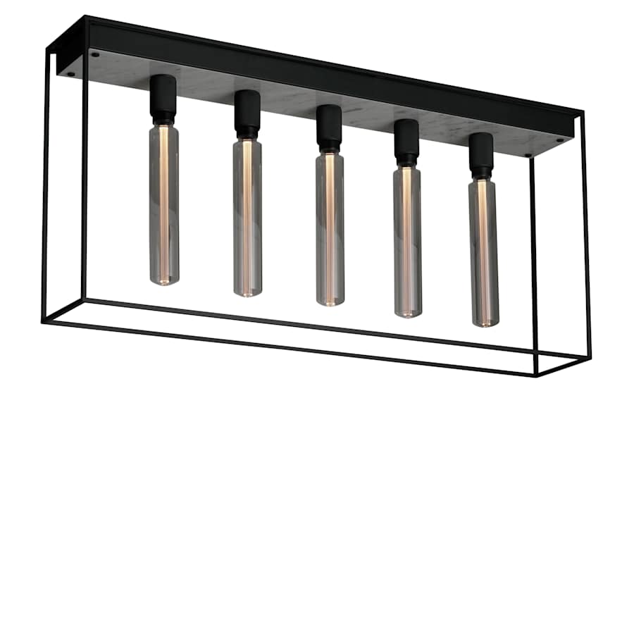 Buster + Punch Caged 5 Light 44" Wide Linear Chandelier
