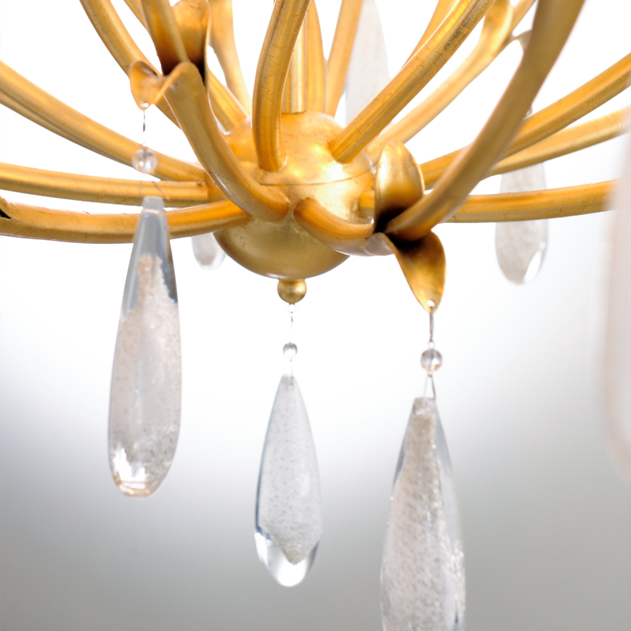 Prosecco 8-Light Chandelier in Gold Leaf 34.75L x 34.75W x 39H