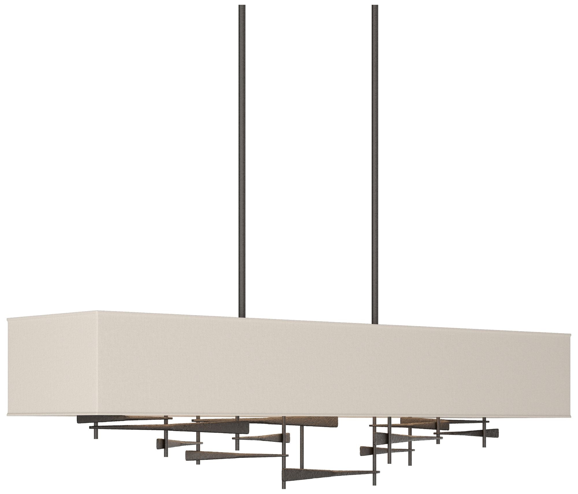 Cavaletti 42"W Oil Rubbed Bronze Short Height Pendant With Flax Shade