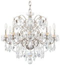 Century 22"H x 26"W 9-Light Crystal Chandelier in Antique Silver