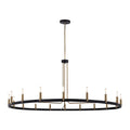 Clayton 60" Wide Brass Black 18-Light Ring-Round Chandelier