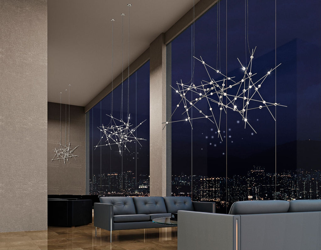 Constellation Aquila Major 50" Wide Satin Nickel Pendant