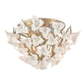 Corbett Lighting Lily 4 Light 18" Wide Flush Mount Floral Ceiling Fixture with Hand-Crafted Iron Flowers