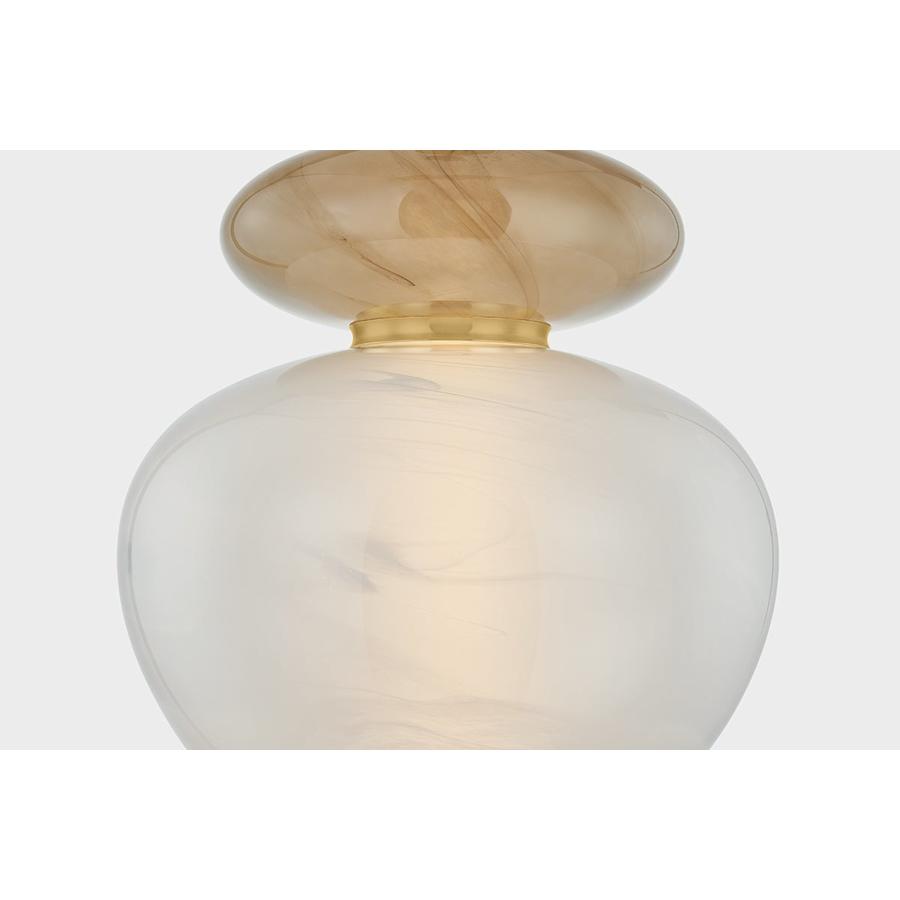 Corbett Lighting Syros 19" Wide LED Pendant with Remolino Blanco Glass Shade
