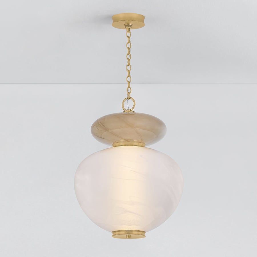 Corbett Lighting Syros 19" Wide LED Pendant with Remolino Blanco Glass Shade