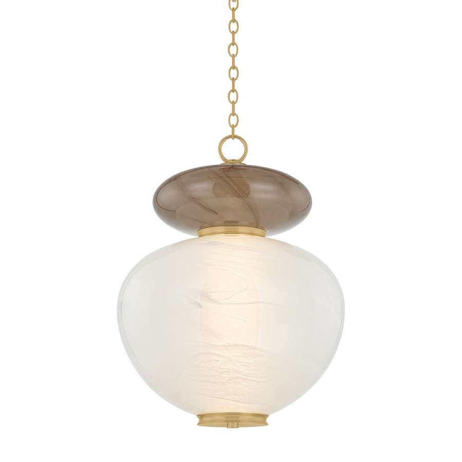 Corbett Lighting Syros 19" Wide LED Pendant with Remolino Blanco Glass Shade