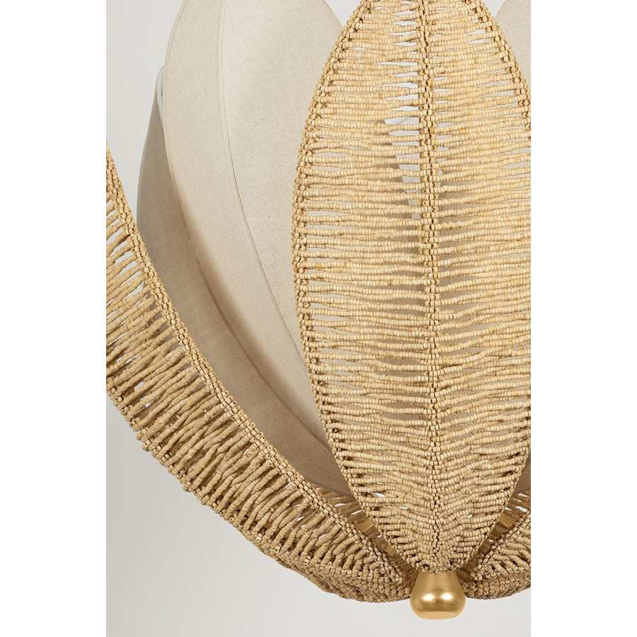 Corbett Lighting Costa Brava 10 Light 36" Wide Pendant with Coco Shell and Linen Shade