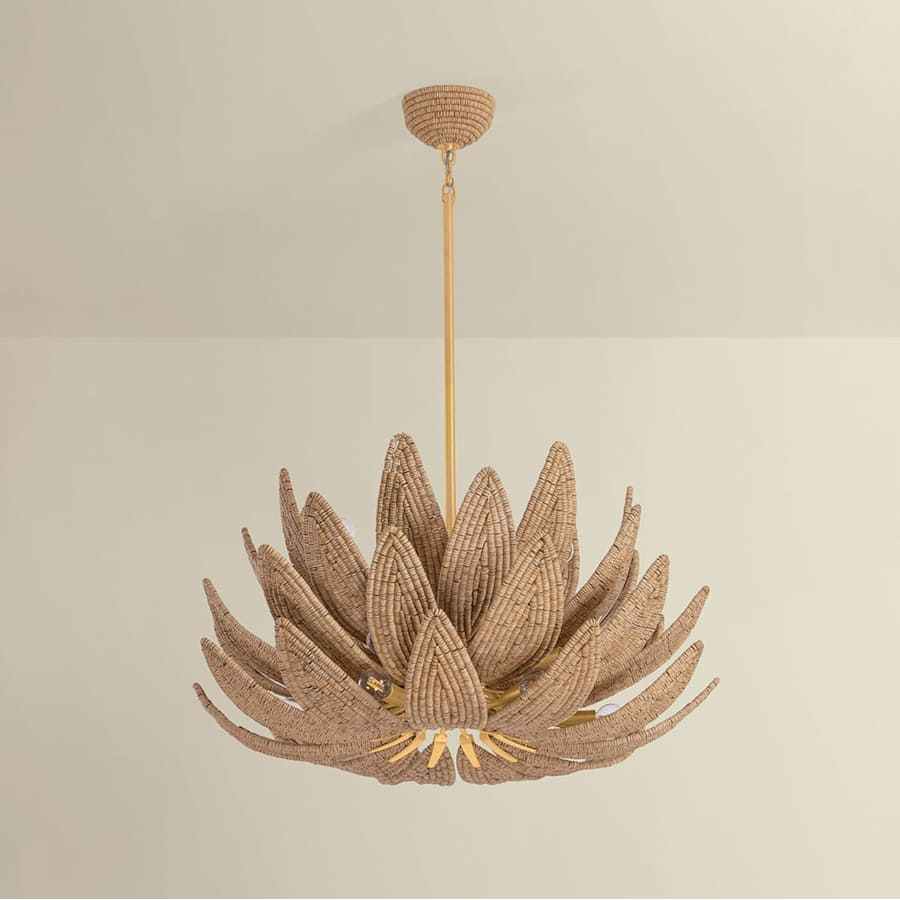 Corbett Lighting Varanasi 14 Light 30" Wide Pendant with Coco Bead Shades