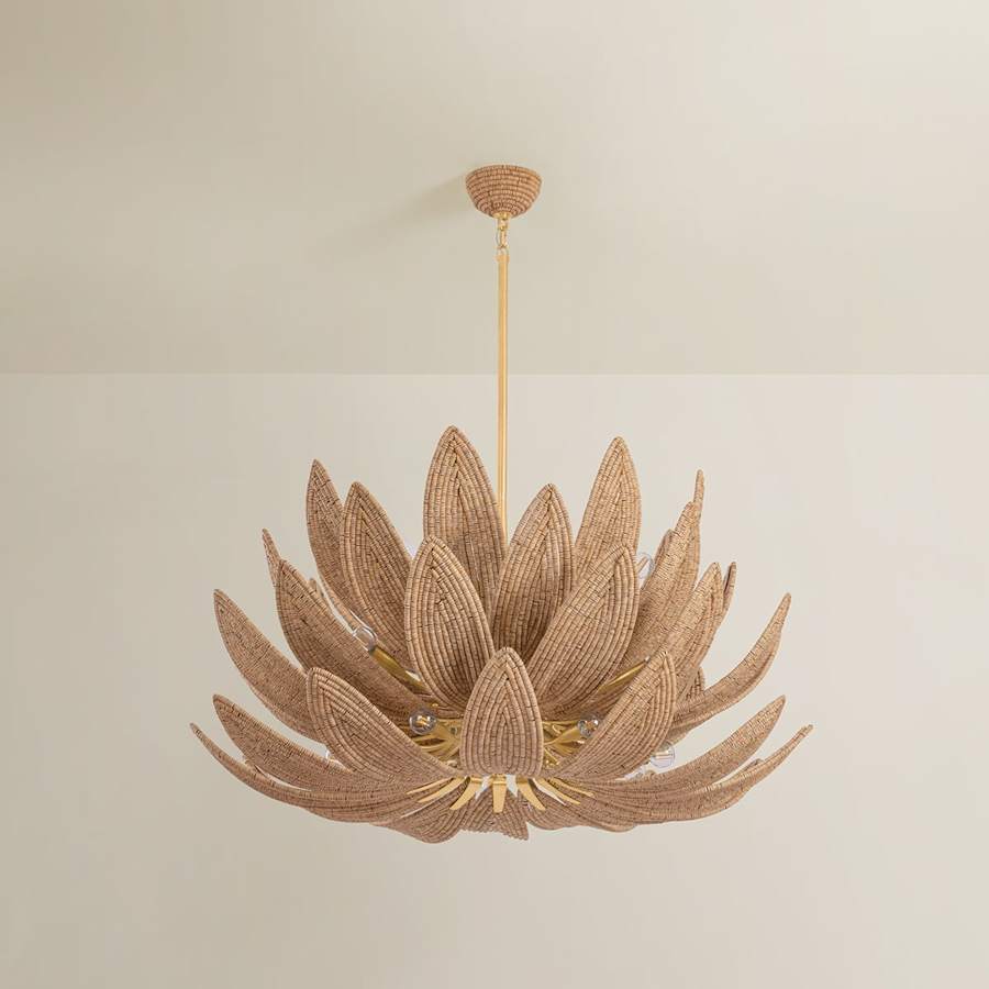Corbett Lighting Varanasi 28 Light 42" Wide Pendant with Coco Bead Shades