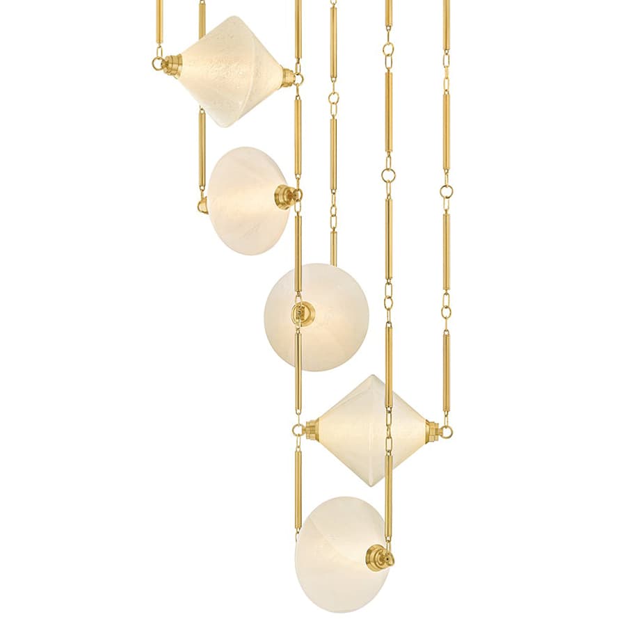 Corbett Lighting Solara 66" Wide LED Multi Light Pendant with Seedy Cloud Glass Shades
