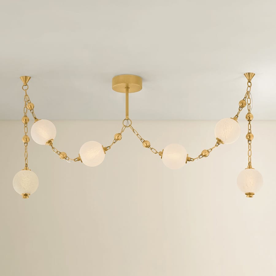 Corbett Lighting Corda 26" Wide LED Multi Light Pendant with Matte Cloud Glass Shades
