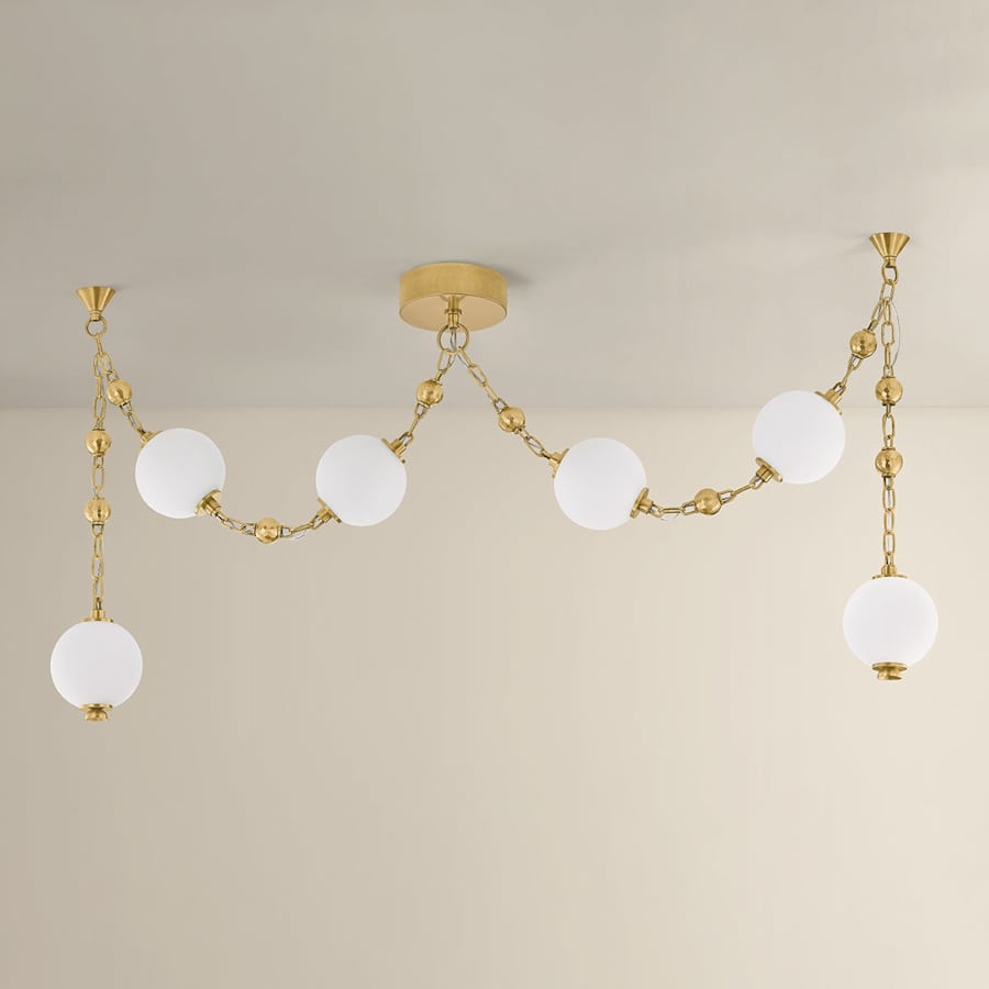 Corbett Lighting Corda 26" Wide LED Multi Light Pendant with Matte Cloud Glass Shades