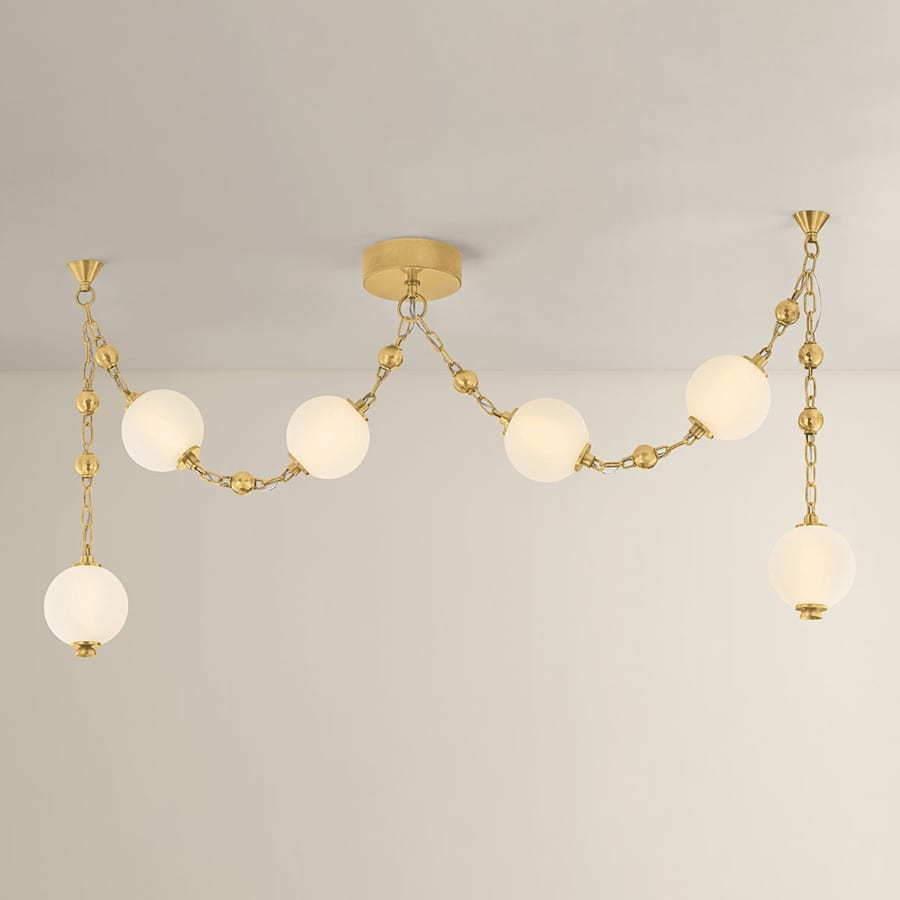 Corbett Lighting Corda 26" Wide LED Multi Light Pendant with Matte Cloud Glass Shades