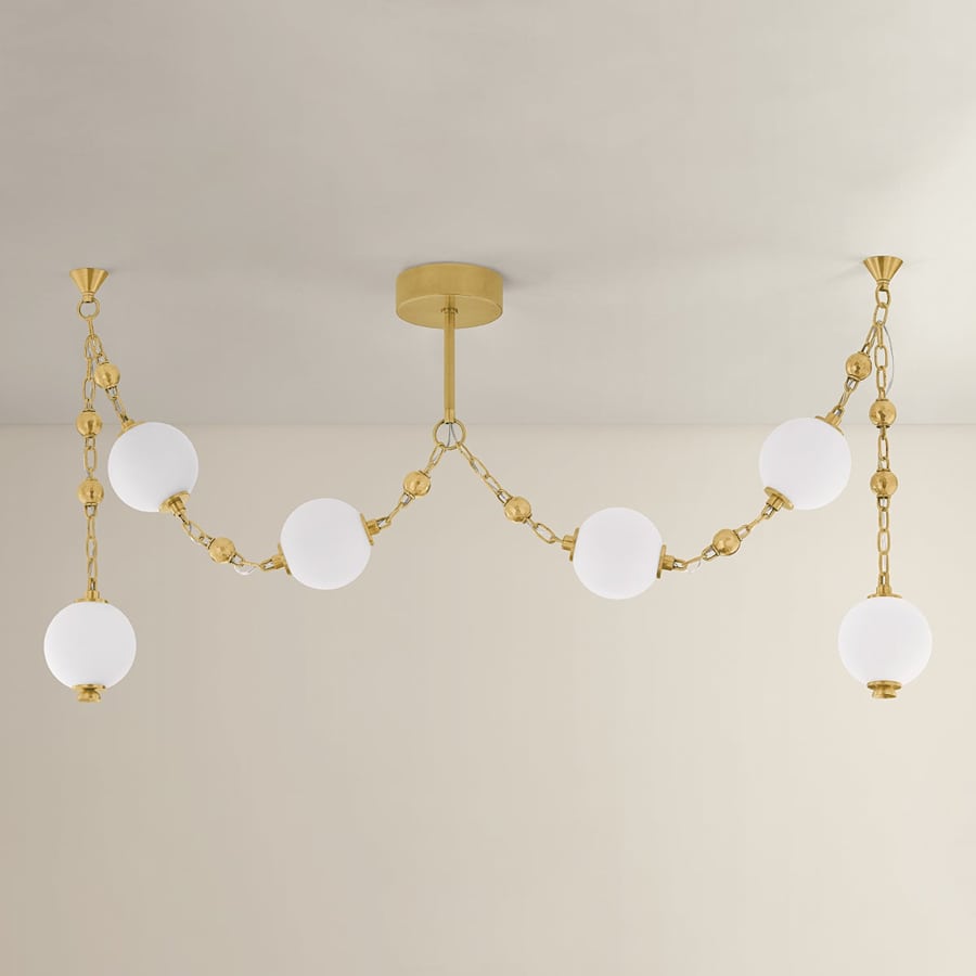 Corbett Lighting Corda 26" Wide LED Multi Light Pendant with Matte Cloud Glass Shades