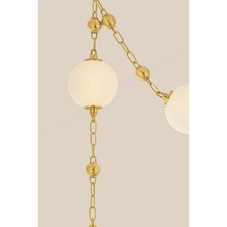 Corbett Lighting Corda 118" Wide LED Multi Light Pendant with Matte Cloud Glass Shades
