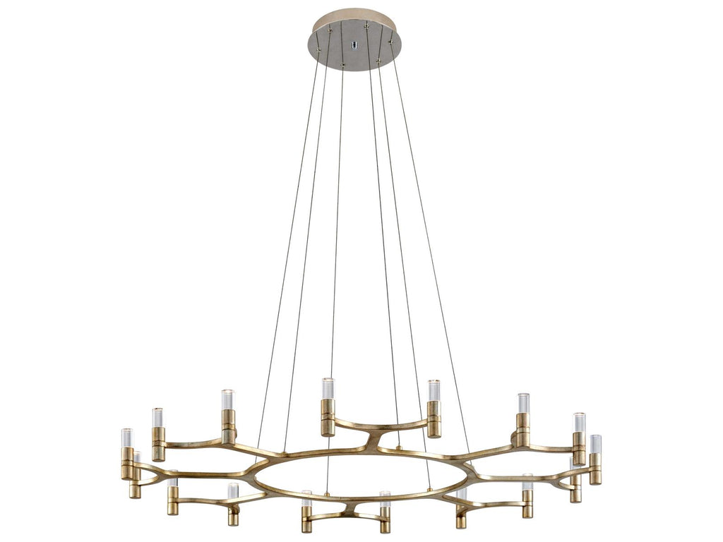 Corbett Lighting 16-Light Nexus Linear Chandelier in Warm Silver Leaf