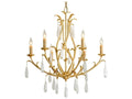 Corbett Lighting 6-Light Prosecco Chandelier in Gold Leaf with White Meteorite Glass