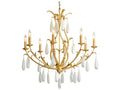 Corbett Lighting 8-Light Prosecco Chandelier in Gold Leaf with White Meteorite Glass
