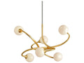 Corbett Lighting 6-Light Signature Chandelier in Gold Leaf with White Glass