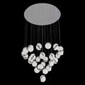 Crystal Ice 34" Wide Round Crystal LED Multi Light Pendant