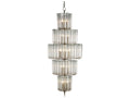 Luxecor Vistas 18-Light Silver Leaf Glass Candelabra Drum Tiered Chandelier