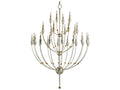Luxecor Paradox 28-Light Silver Granello gold Leaf Candelabra Tiered Chandelier