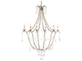 Luxecor Vistas 6-Light Rhine Gold Crystal Candelabra Chandelier