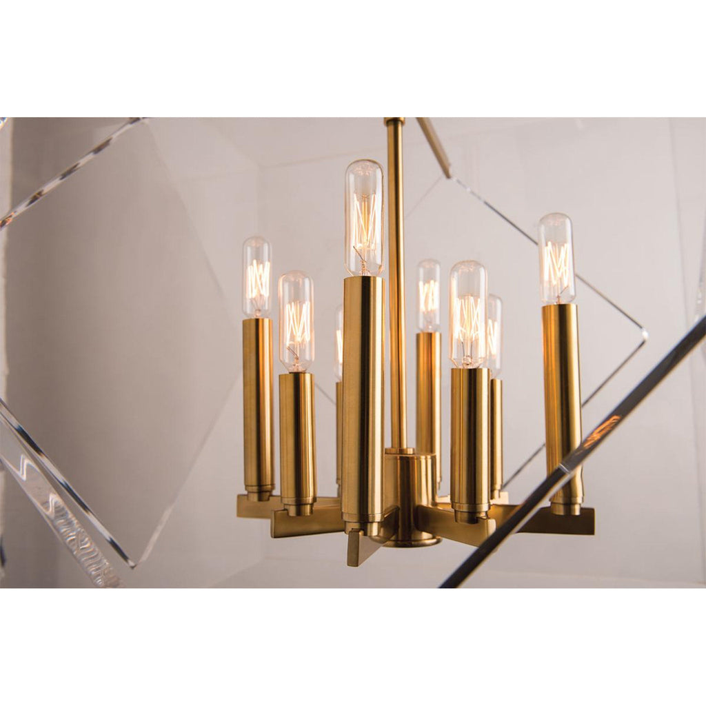 Travis 8-Light Chandelier in Aged Brass 24L x 24W x 32H