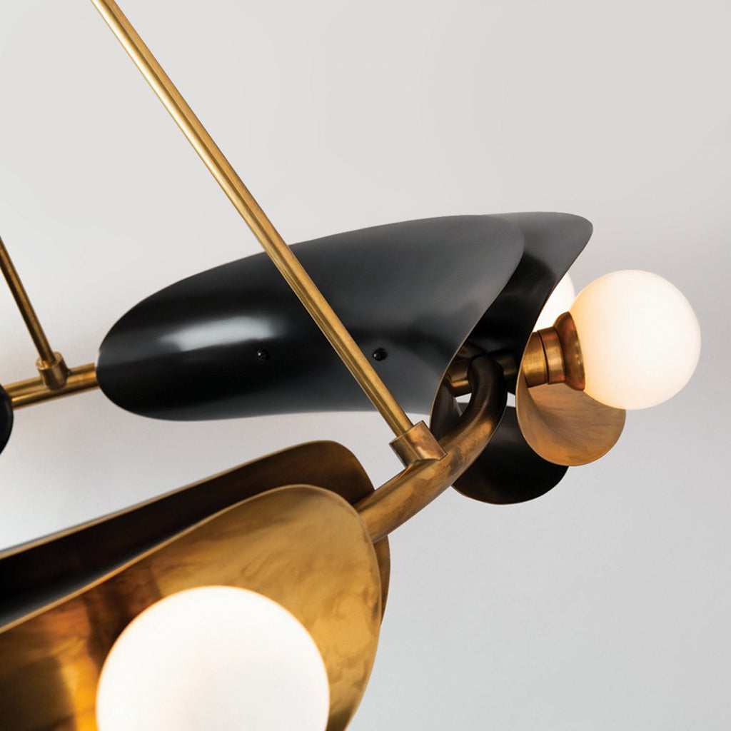 Hopper 12-Light Chandelier in Vintage Brass 41L x 41W x 25H