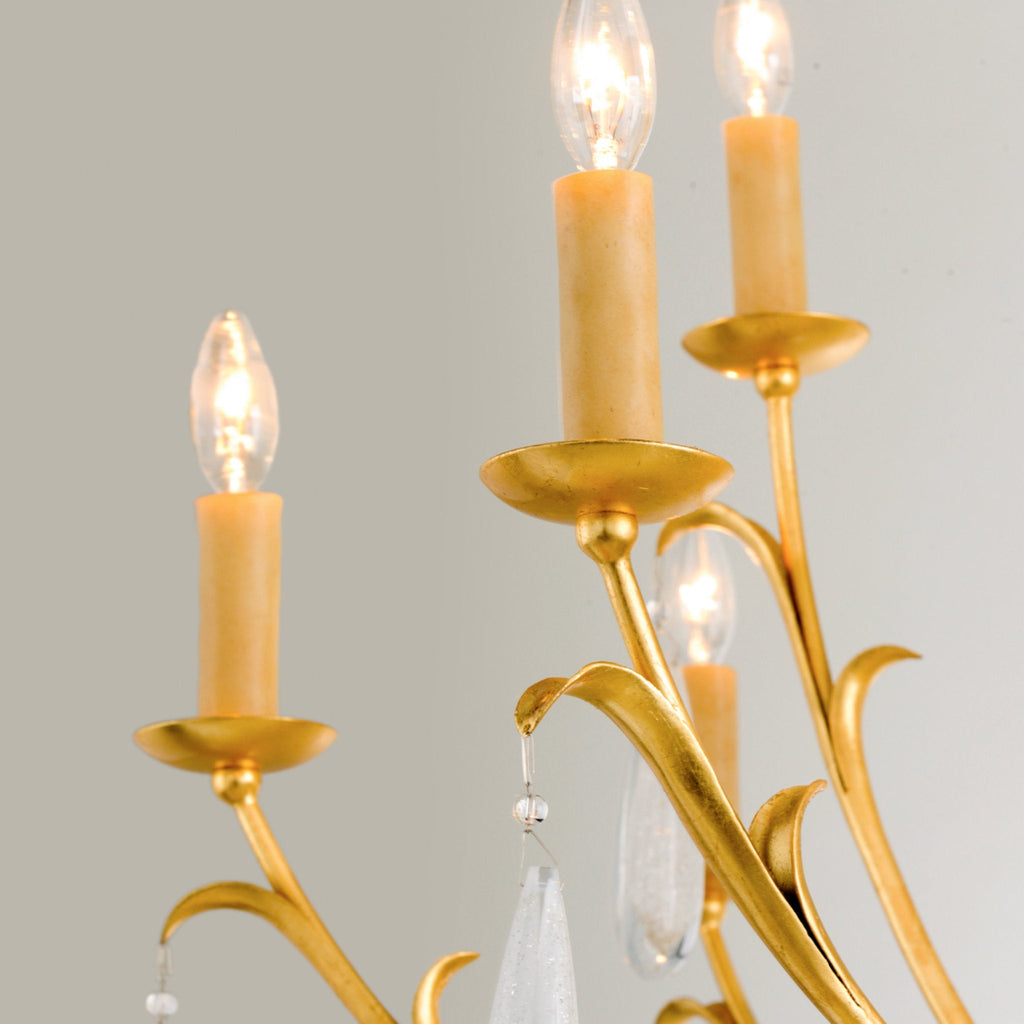 Prosecco 8-Light Chandelier in Gold Leaf 34.75L x 34.75W x 39H