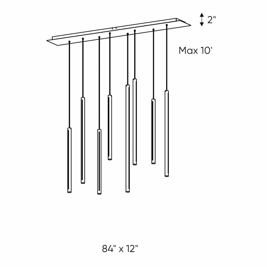 DALS Lighting 84" Wide 8 Light LED Linear Pendant